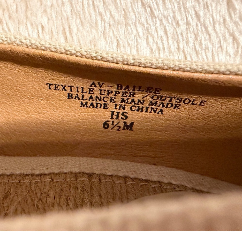 Adrienne Vittadini Bailee Beige Canvas Espadrille Wedge Sandals Womens 6.5M - Picture 7 of 12